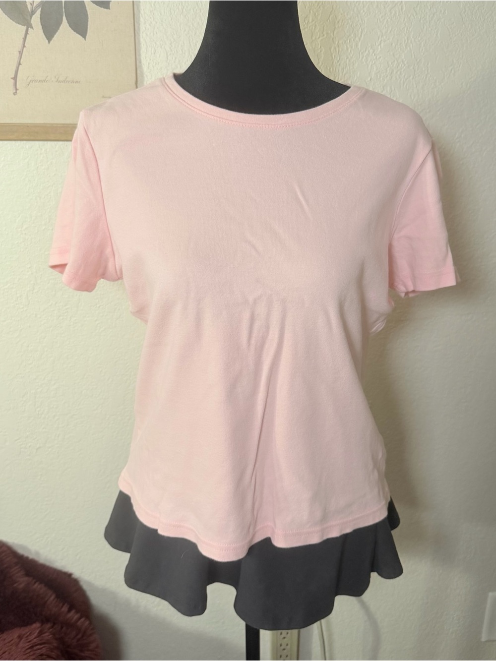 Vintage cotton light pink relaxed fit short sleeve top